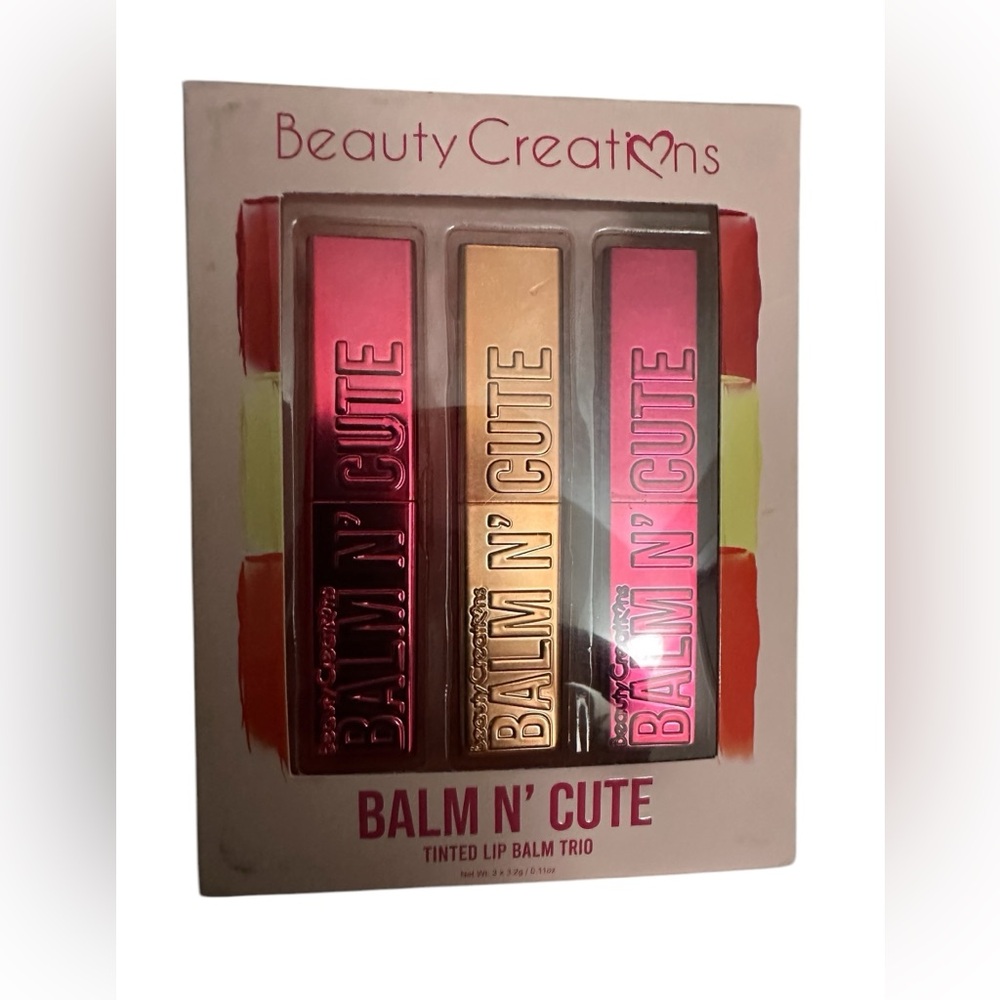 Beauty creations, balm n' cute tinted lip balm trio The Red ls NIB